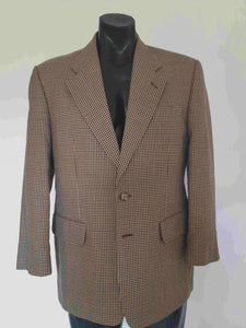 vintage beige houndstooth wool sports jacket by fletcher jones