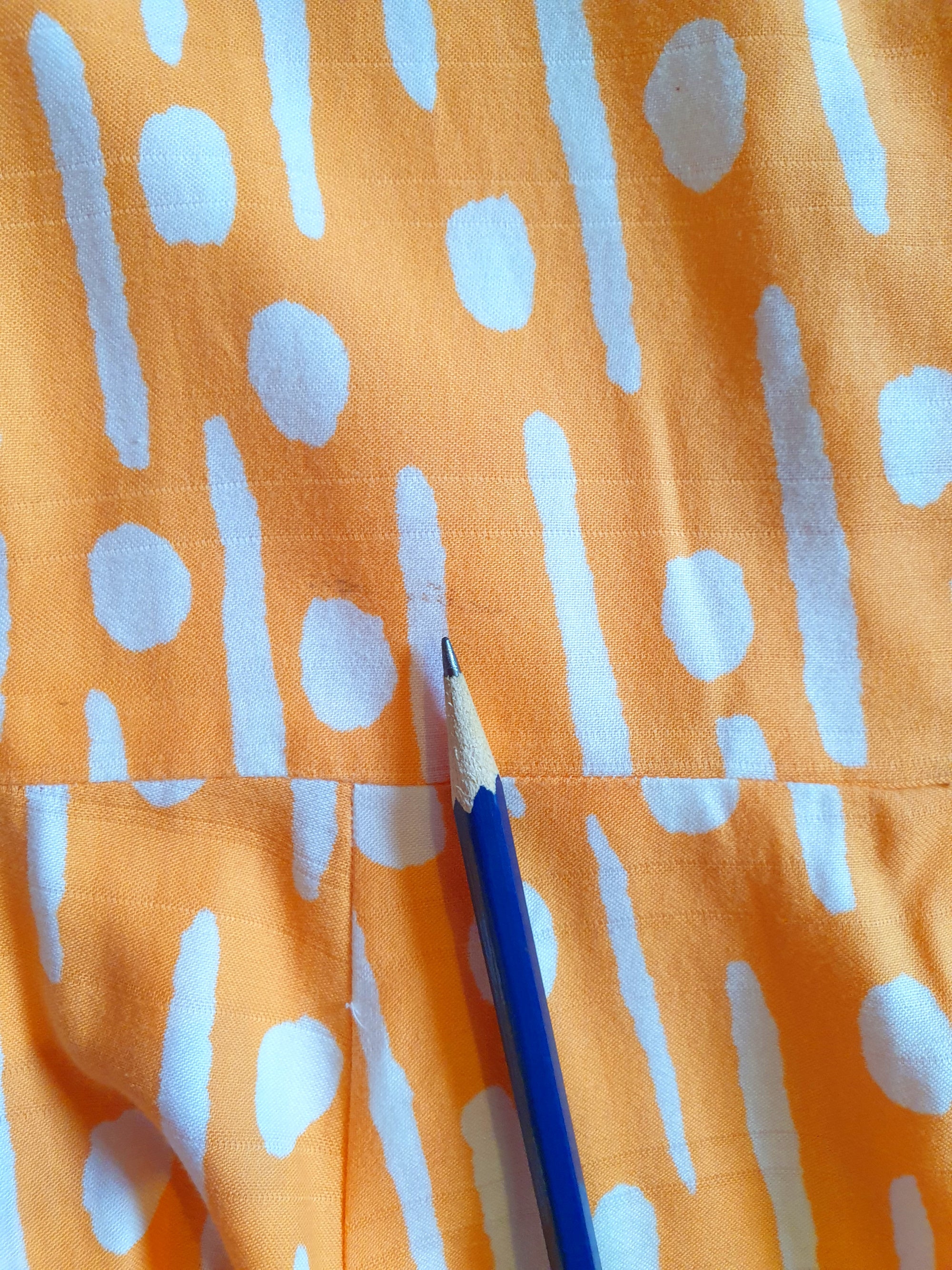 1960s vintage orange and white polka dot cotton dress medium
