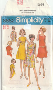 1970s vintage pattern shift dress extra large bust 112 cm