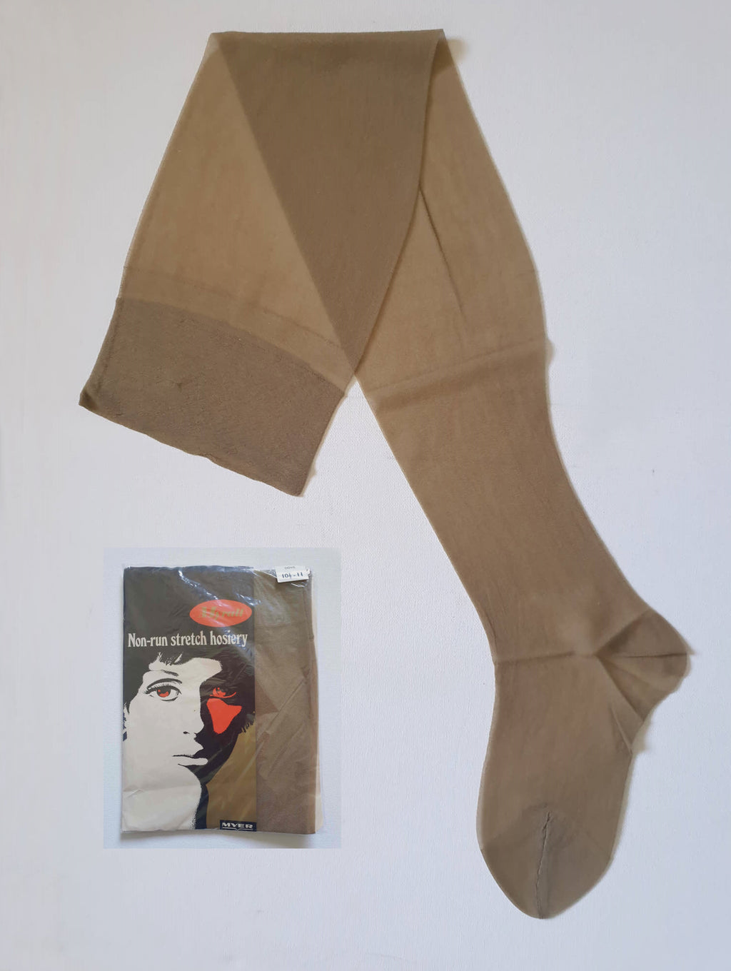 vintage 1960s or 1970s light grey stockings size 10.5 to 11