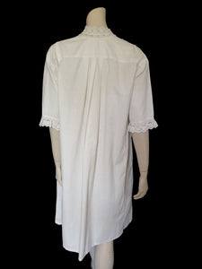 antique 1920s edwardian nightgown boho dress with broderie anglaise eyelet trim - medium