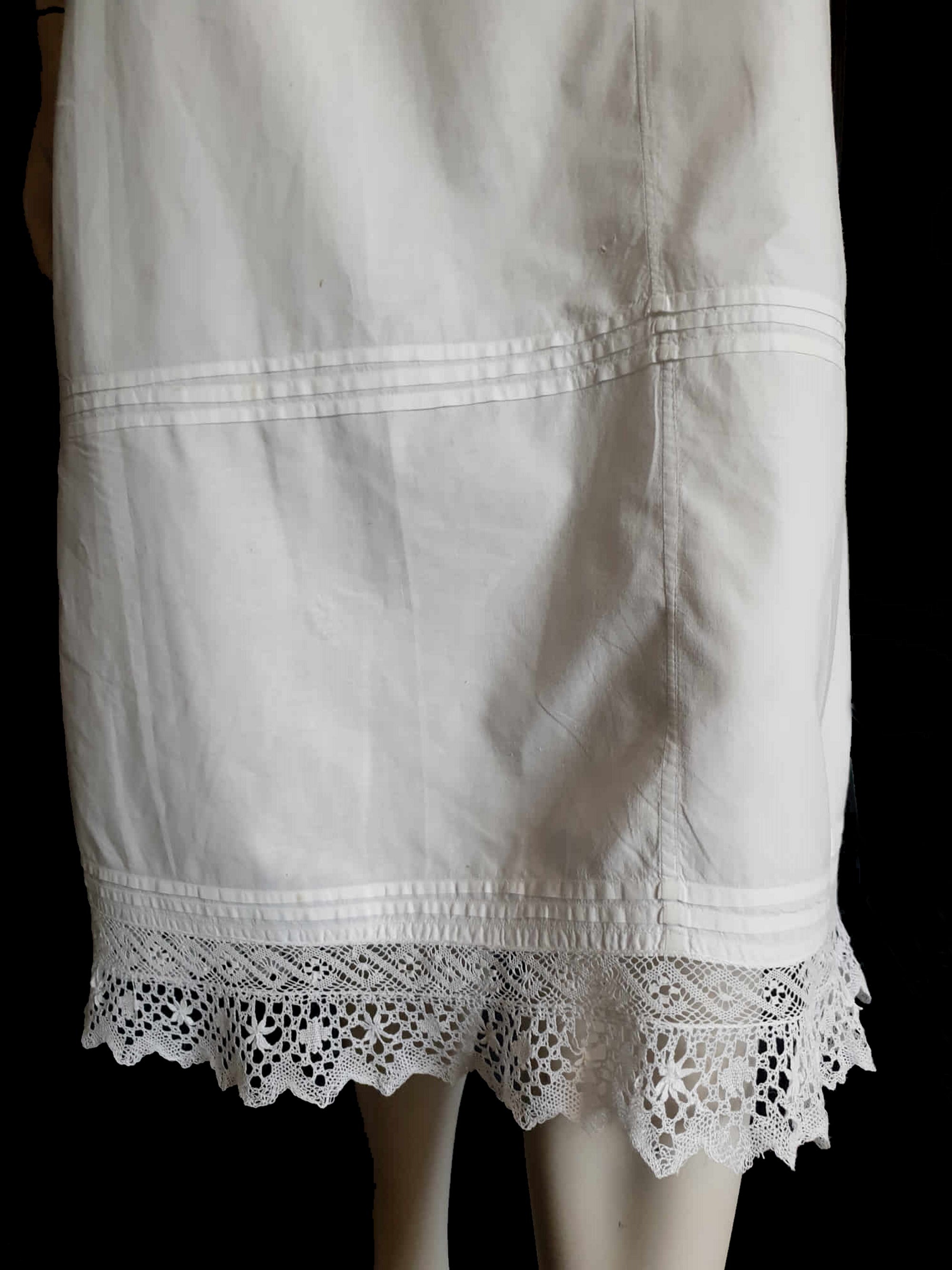 antique edwardian petticoat dress 1910s white cotton medium