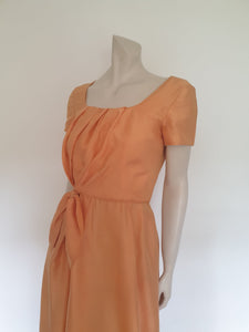 1950s vintage peach dress small