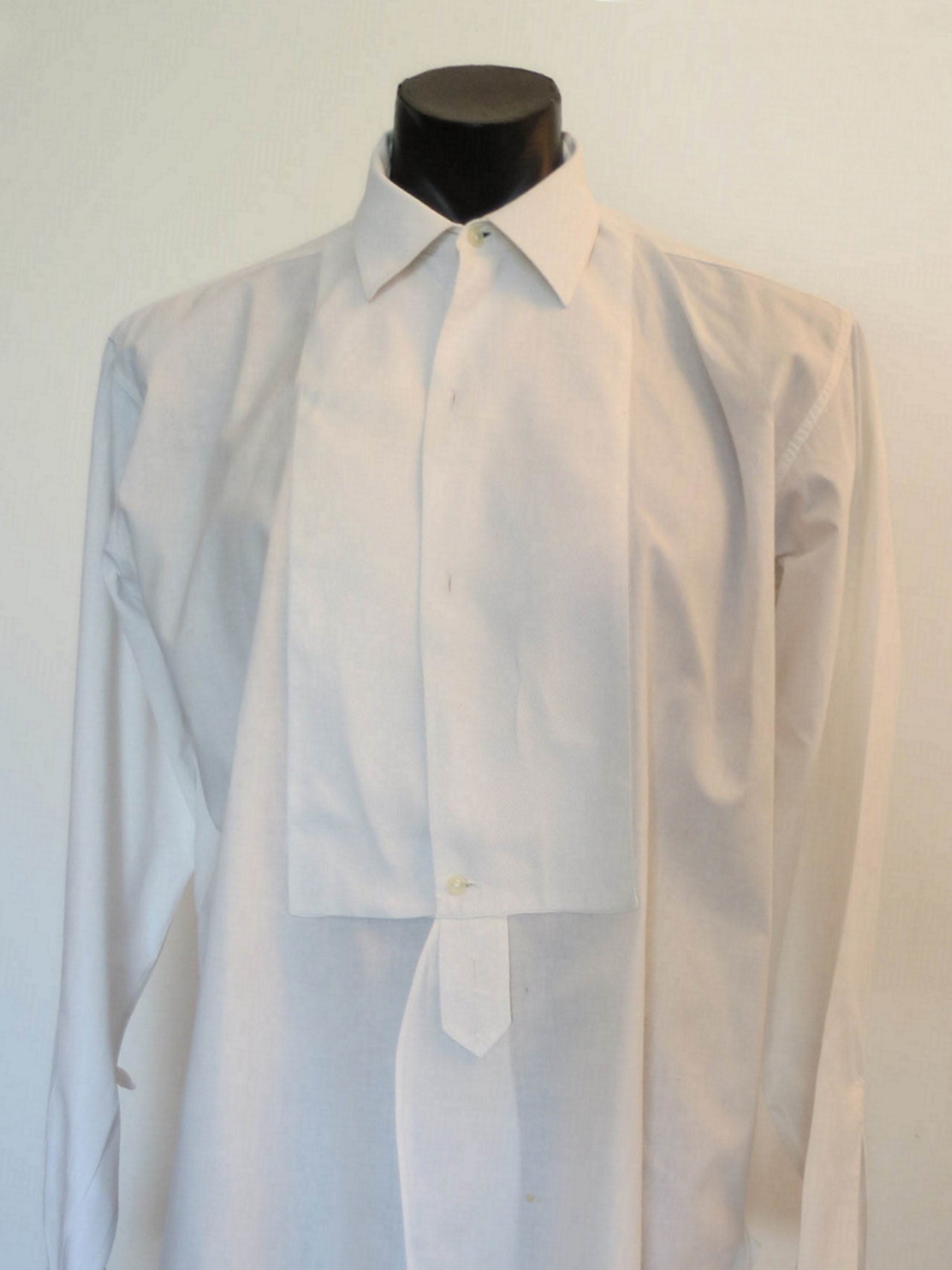 Dress Shirt With Pique Front, Collar & Cuffs by Welmar - 1950s - Neck 42 cm