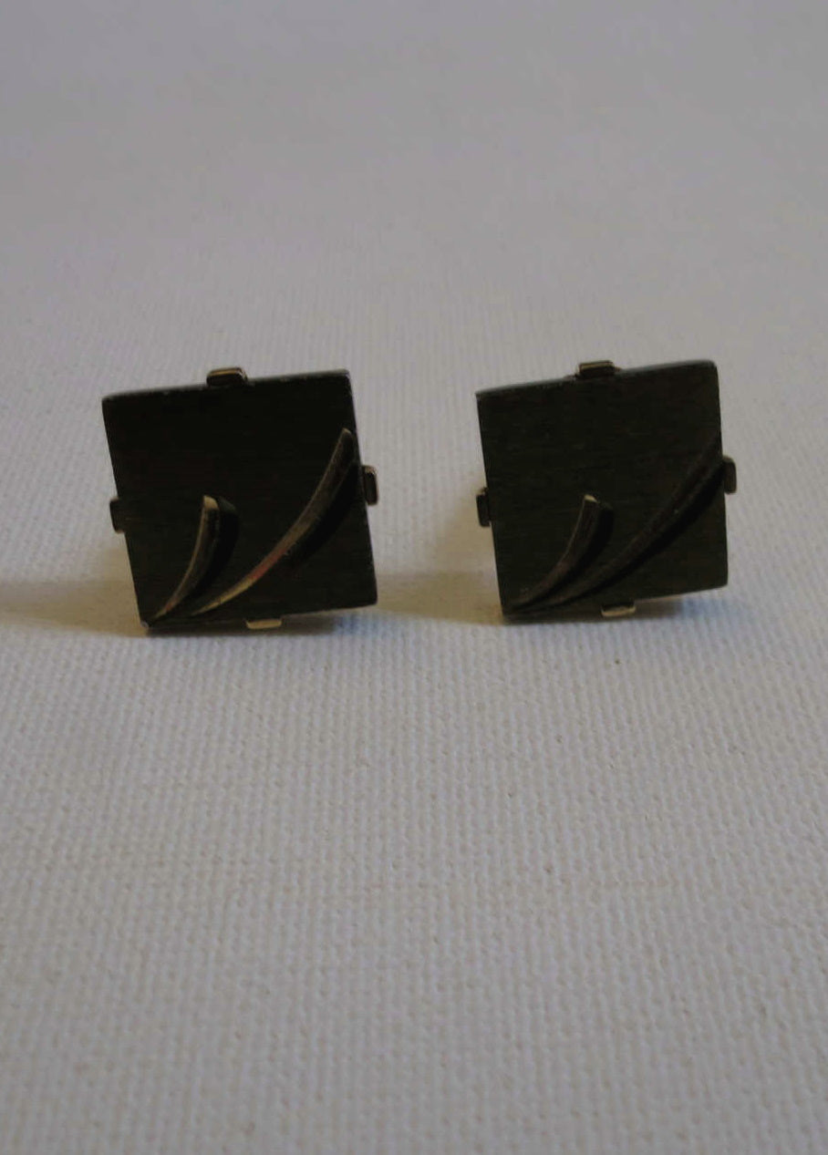 70s swank cuff links square black and gold vintage 19vintage 1970s swank cuff links square black and gold