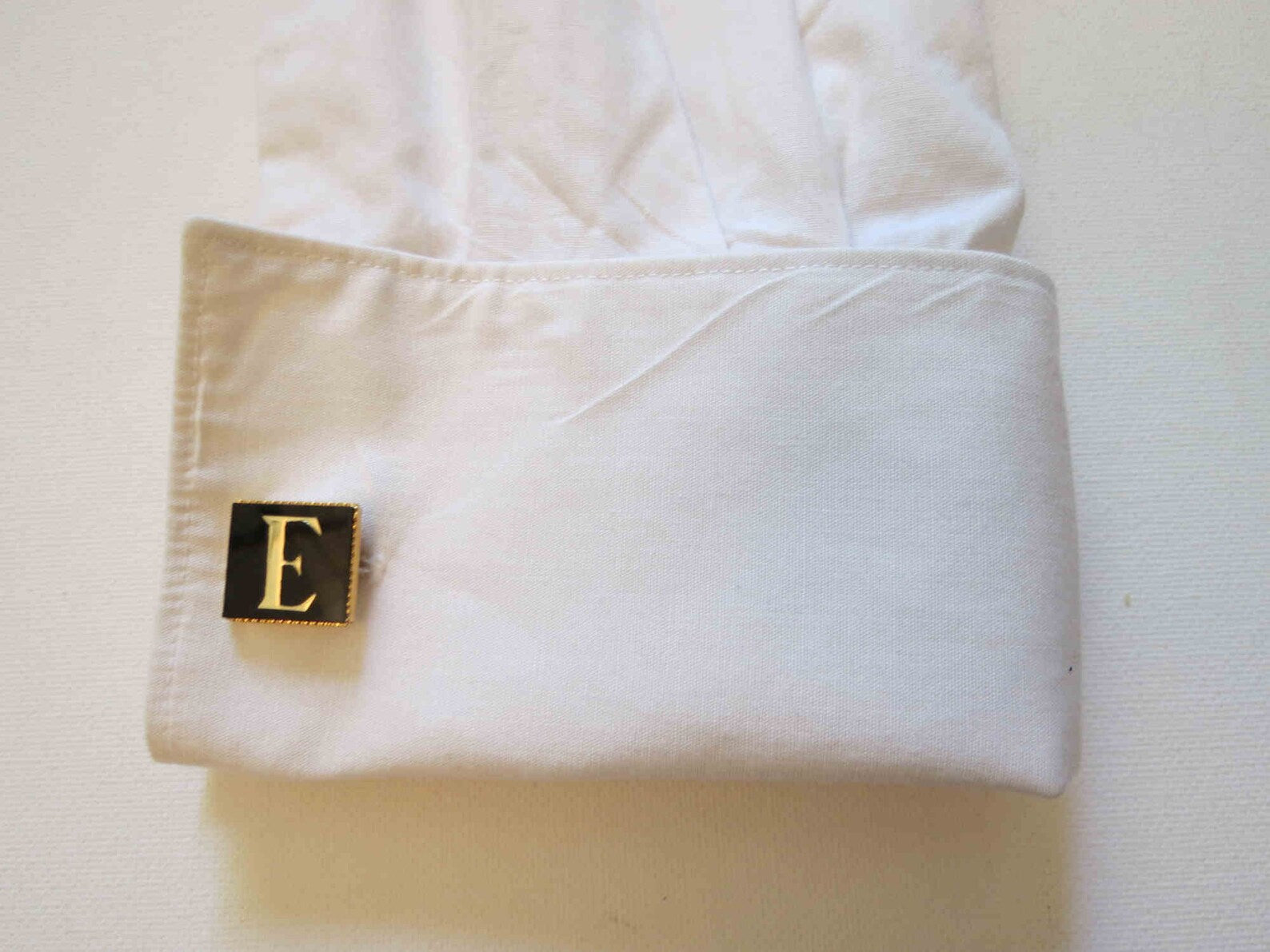 vintage E monogram cuff links and tie bar se