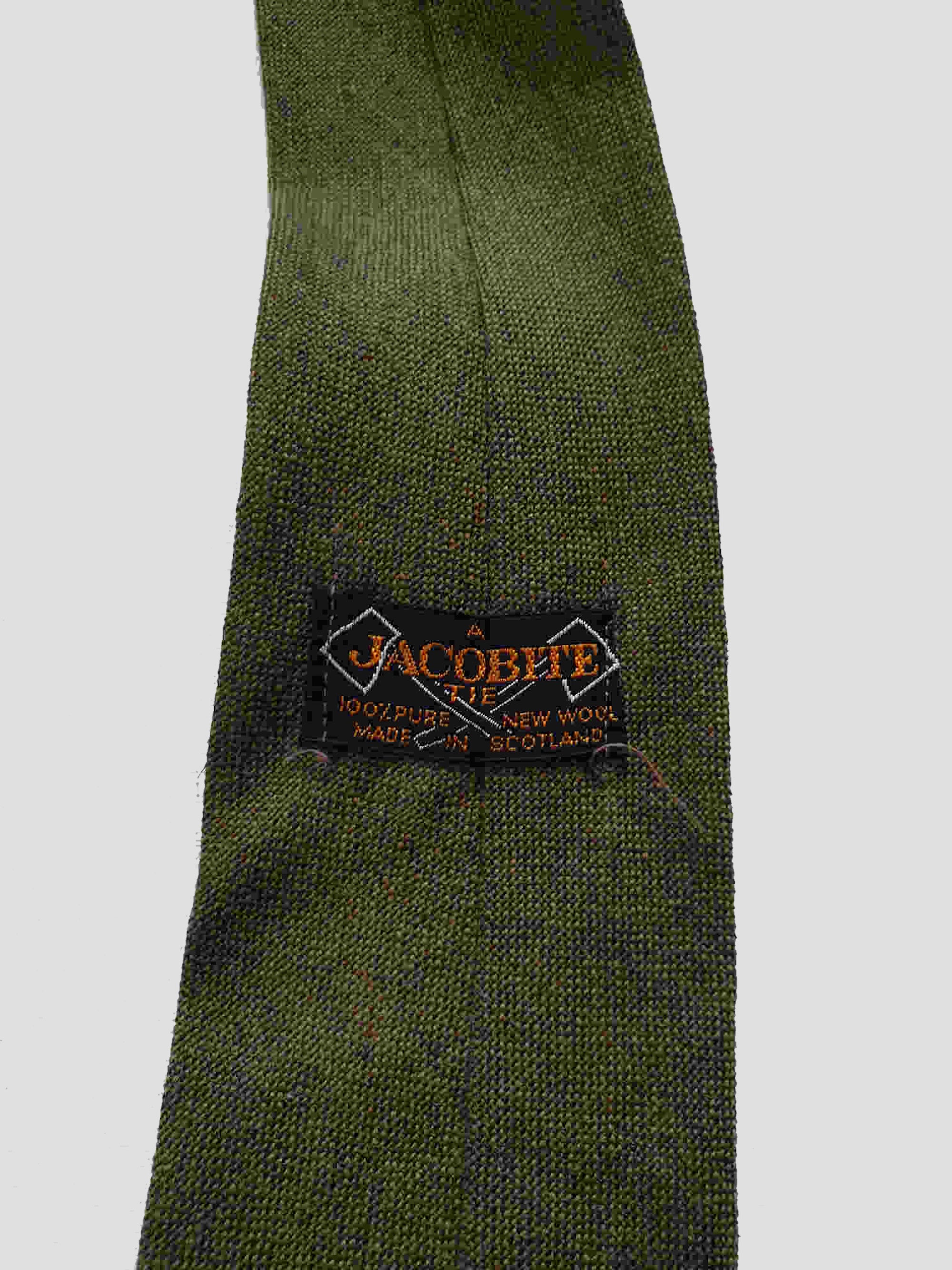 vintage scottish olive green wool tie jacobite tie