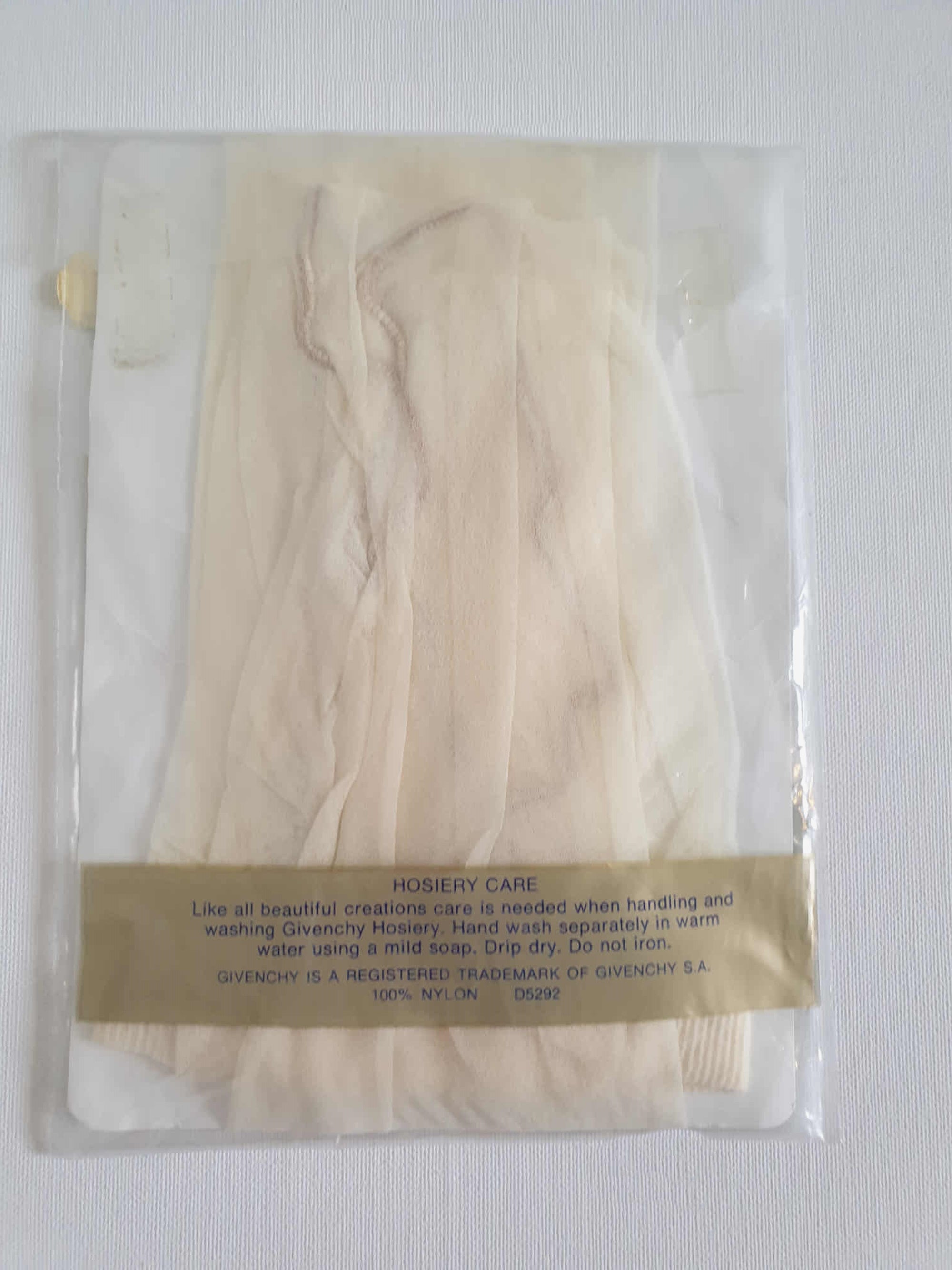 1980s vintage sheer ivory pantyhose by Givenchy large