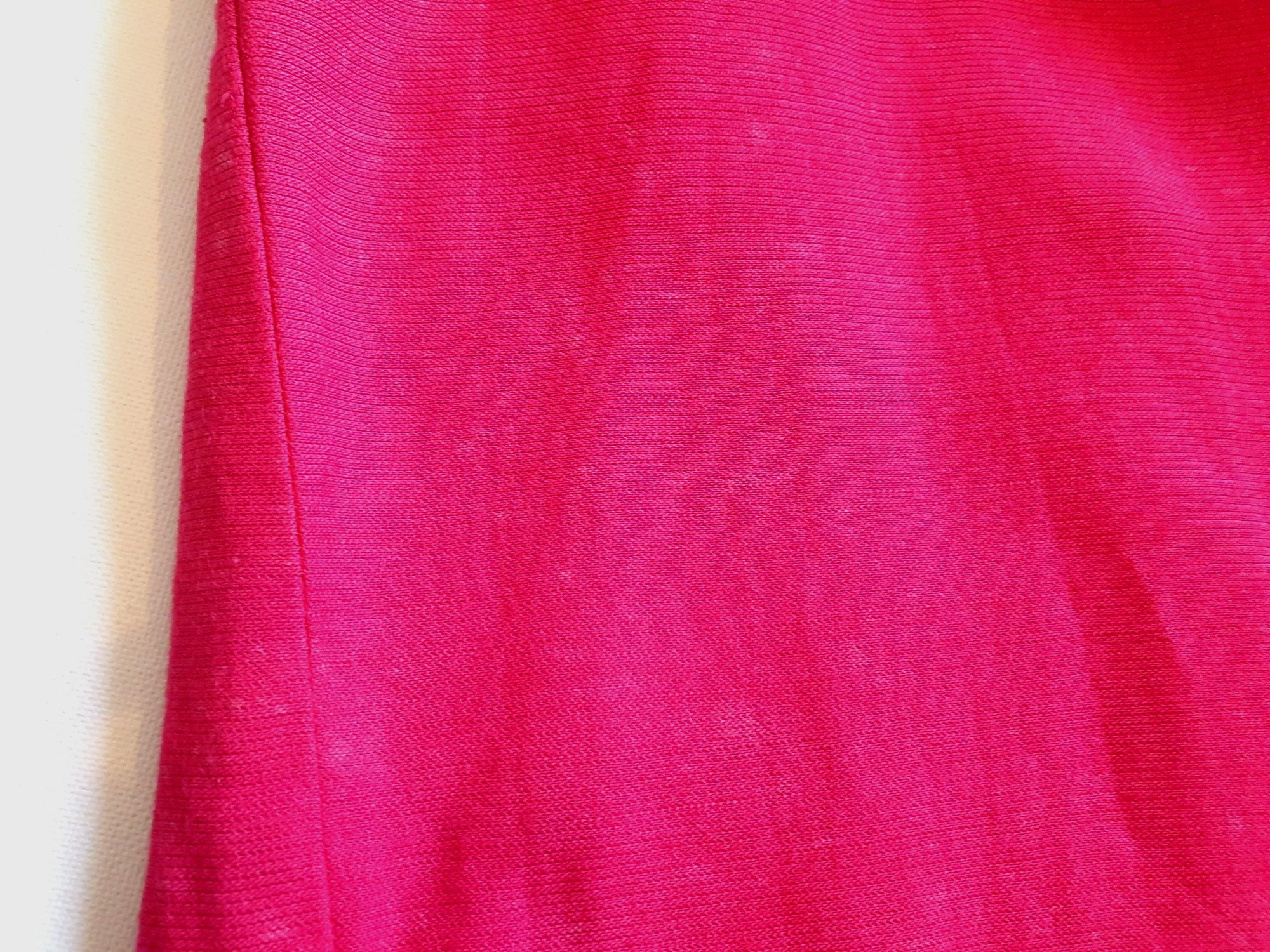 Hot pink fuchsia dress with round beaded collar 1960s - Bust 87cm small