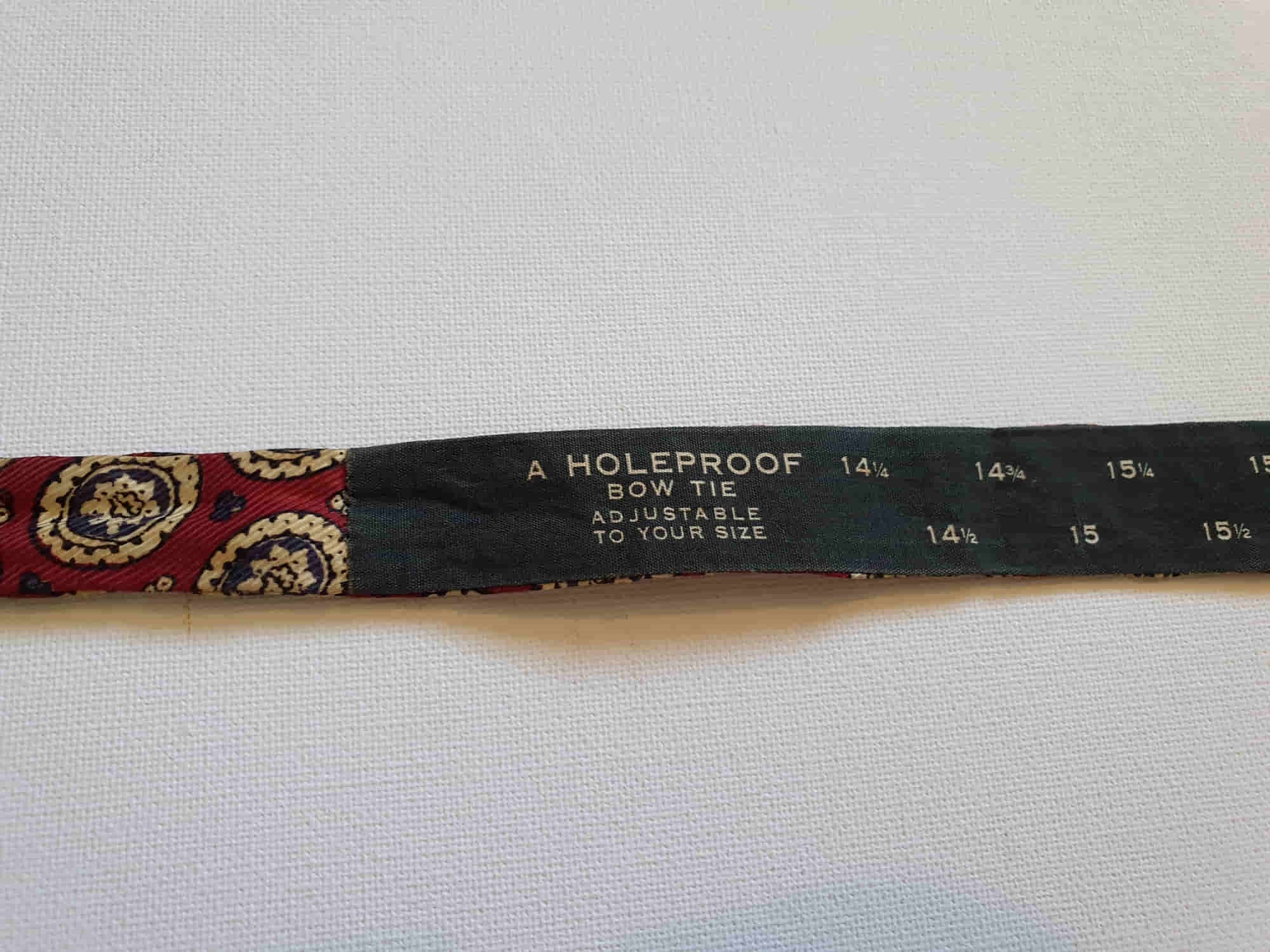 Vintage Maroon silk self tie bow tie by Holeproof