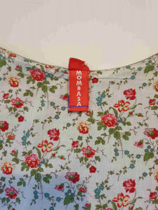 vintage grey top with red floral by mombasa small to medium