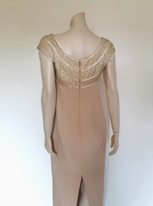 1990s vintage old gold evening dress by teena varigos medium