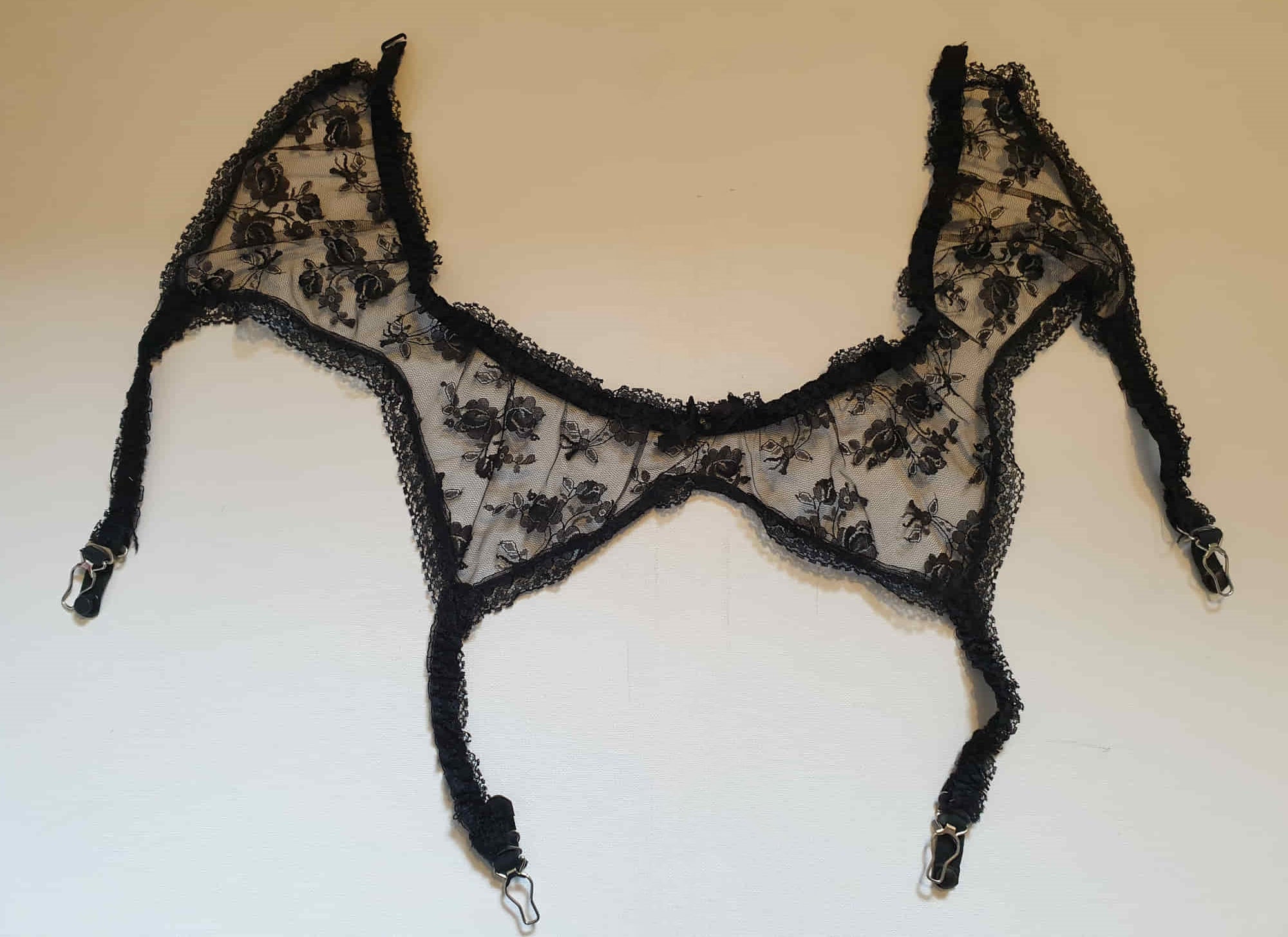 Black Lace Garter Belt, Suspender Belt, by Estelle Louisa Amelia Jane Vintage Black Lace Garter Belt, Suspender Belt, by Estelle Louisa Amelia Jane Vintage