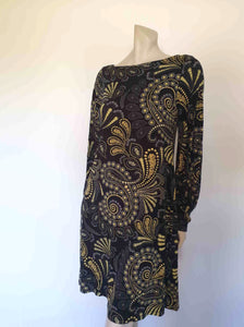 vintage paisley jersey dress by charlie brown size 10