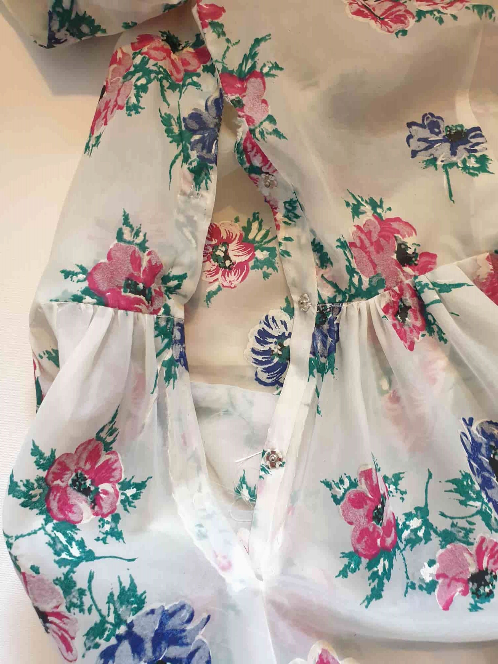 1950s vintage sheer flocked floral fit and flare dress 