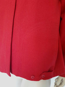 1970s vintage red wool jacket zip front medium