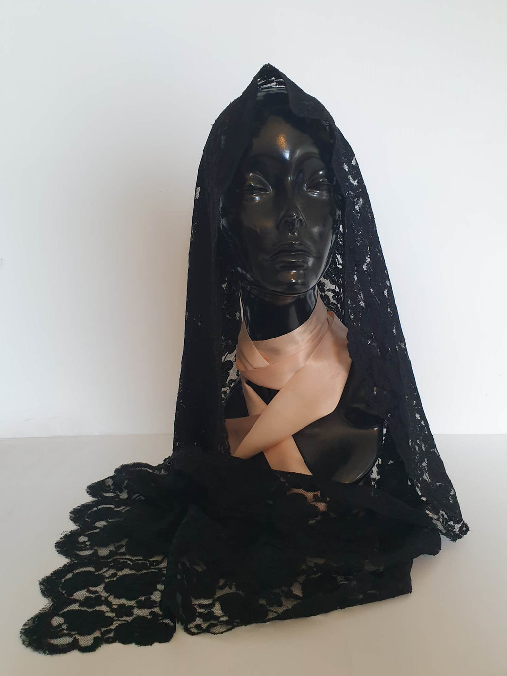 vintage black lace scarf or mantilla