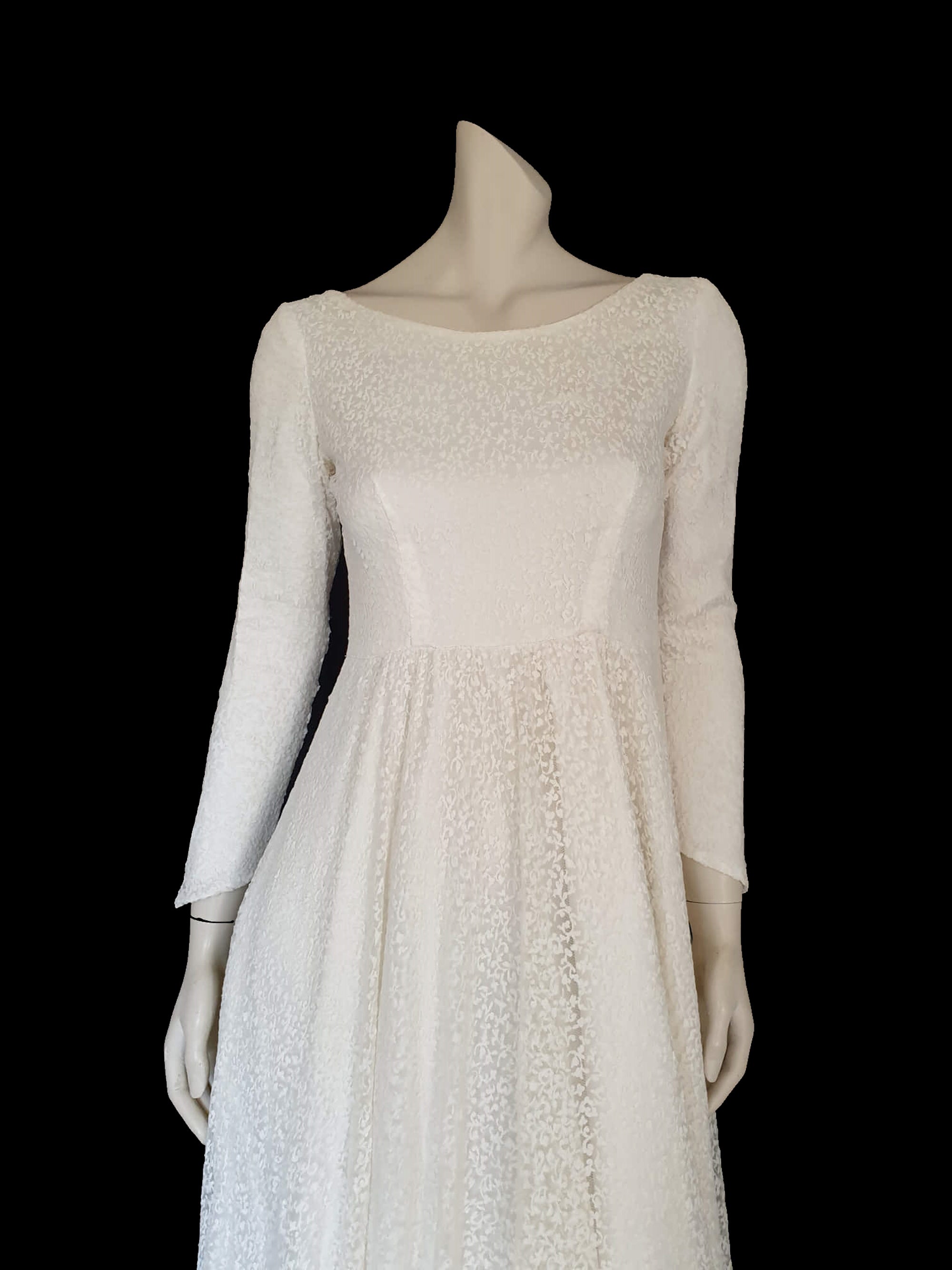 1950s vintage ballerina length wedding dress full circle skirt small
