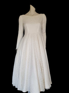 1950s vintage ballerina length wedding dress full circle skirt small