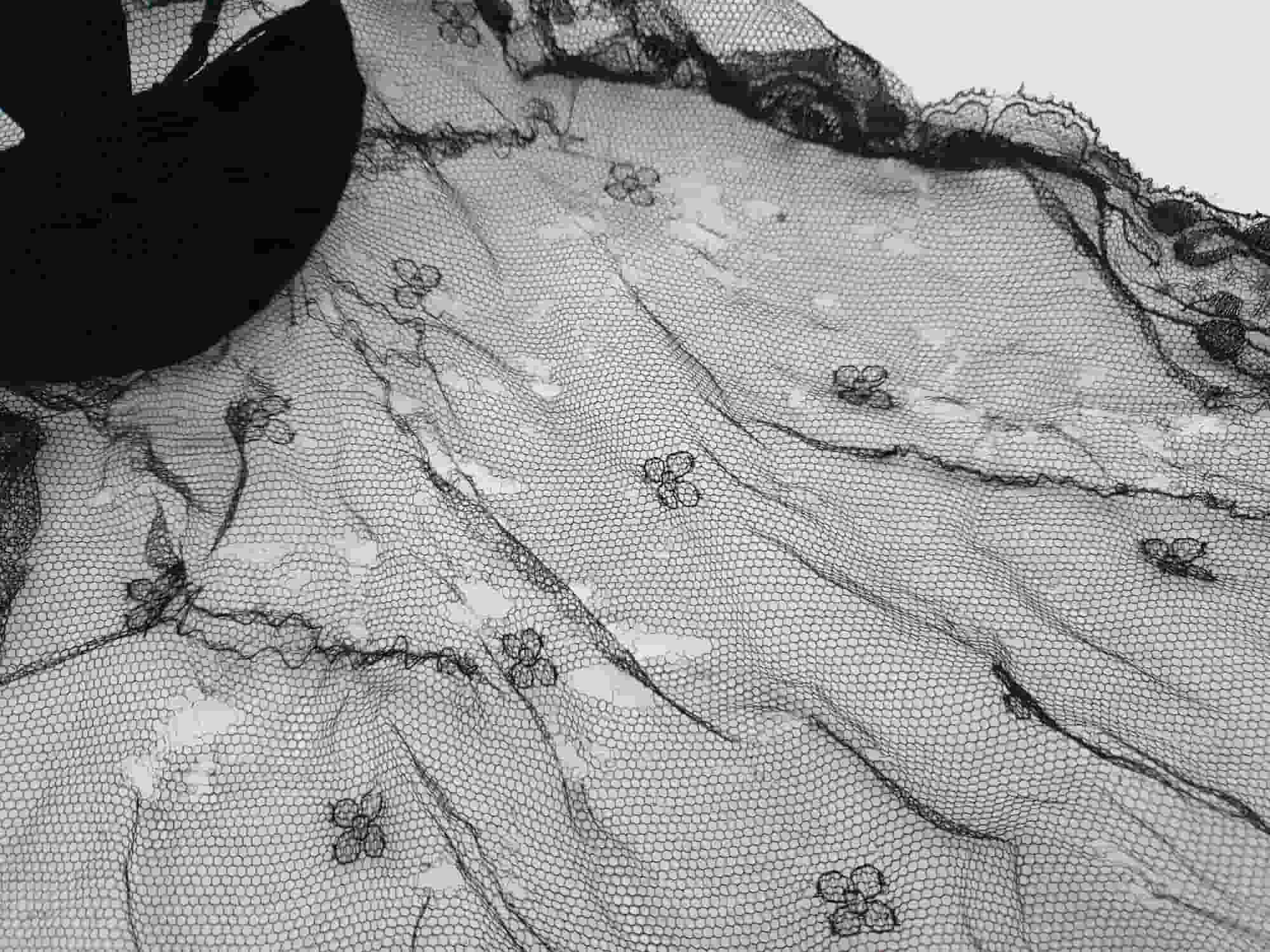 1950s black lace widows veil for halloween costume