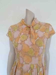 1960s vintage pastel peach open weave cotton dress by Jalna M petite
