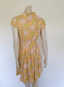 1960s vintage pastel peach open weave cotton dress by Jalna M petite