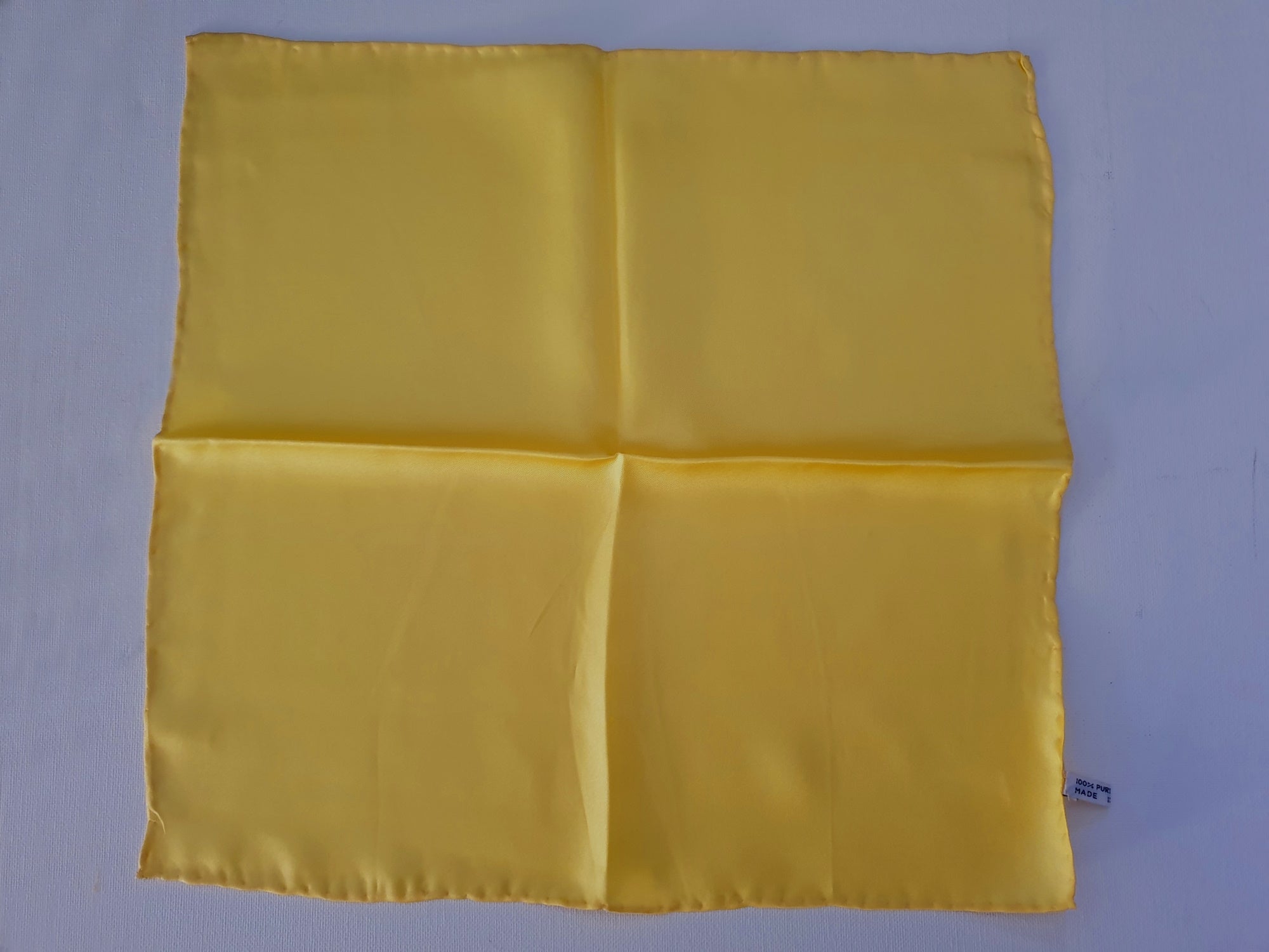 vintage pocket square handkerchief yellow silk