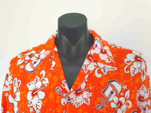 1980s 1990s vintage bright orange Hawaiian shirt Extra large