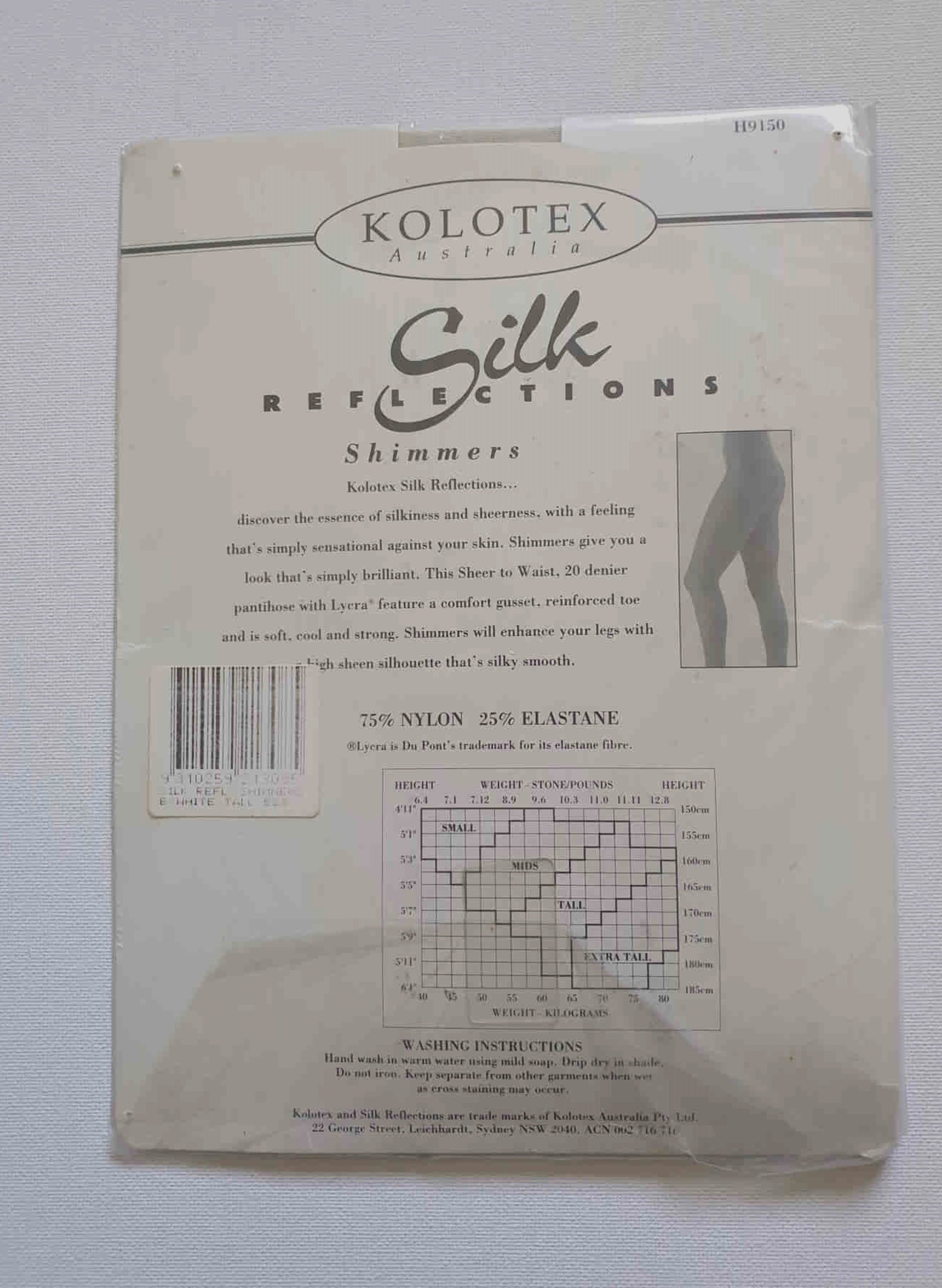 Kolotex Silk Reflections White Pantyhose - Talls - New Old Stock