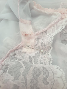 vintage dove grey mini babydoll lingerie top