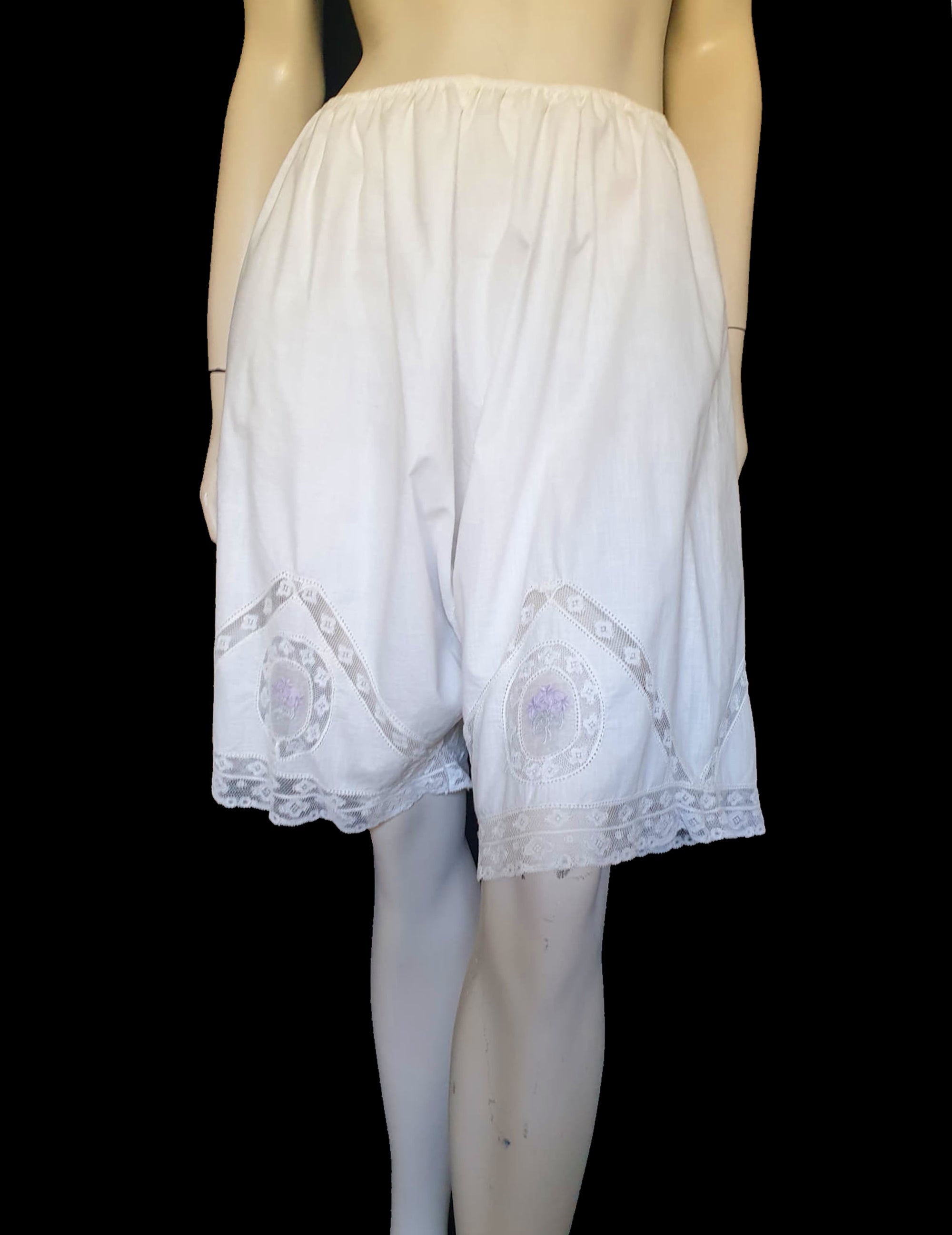antique vintage edwardian embroidered lacy bloomers pants extra large