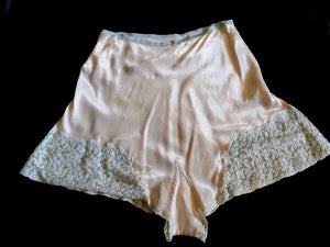 vintage pink satin tap pants panties 1940s or 1950s small to medium
