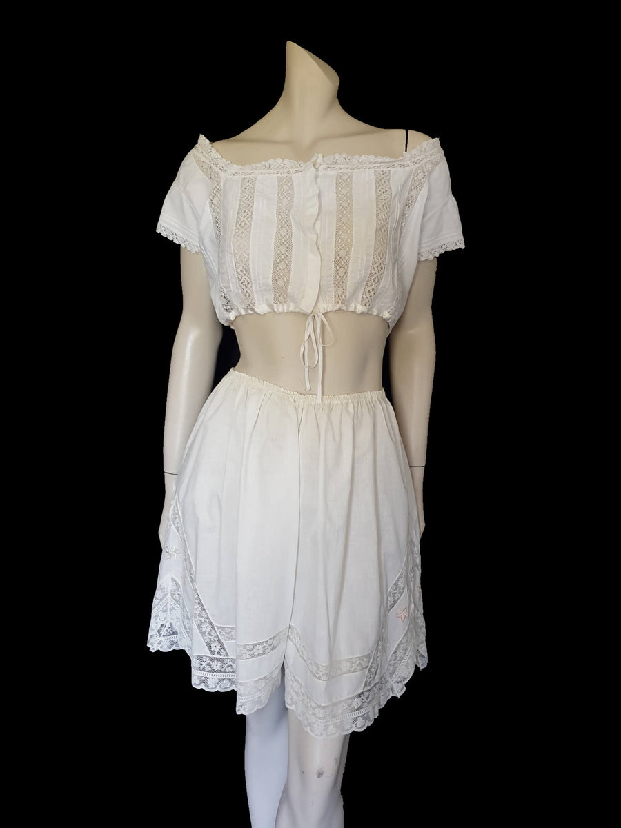Audrey Toile Elasticated Waist Bloomers in Blue main image 1