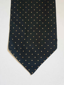 Black silk polka dot cravat or ascot - 1950s or 1960s