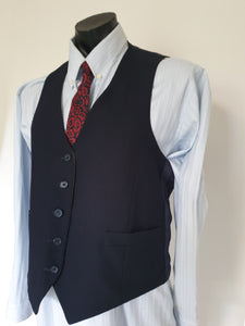 Reversible Grey or Navy Blue Vest, Waistcoat - M