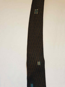 1960s vintage skinny tie - black and bronze rayon