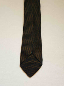 1960s vintage skinny tie - black and bronze rayon