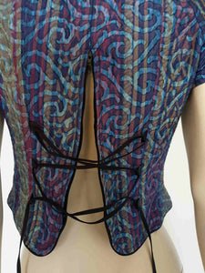 Vintage 1990s iridescent blue bustier corset style top by barbara Wilson - Medium