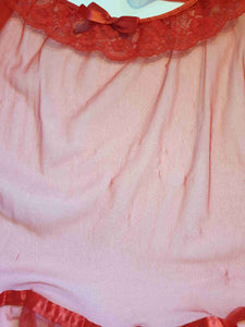 vintage sheer red lingerie - babydoll top, nightgown, sexy