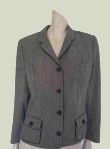 Grey houndstooth jacket with pockets by Elvie Hill - Large