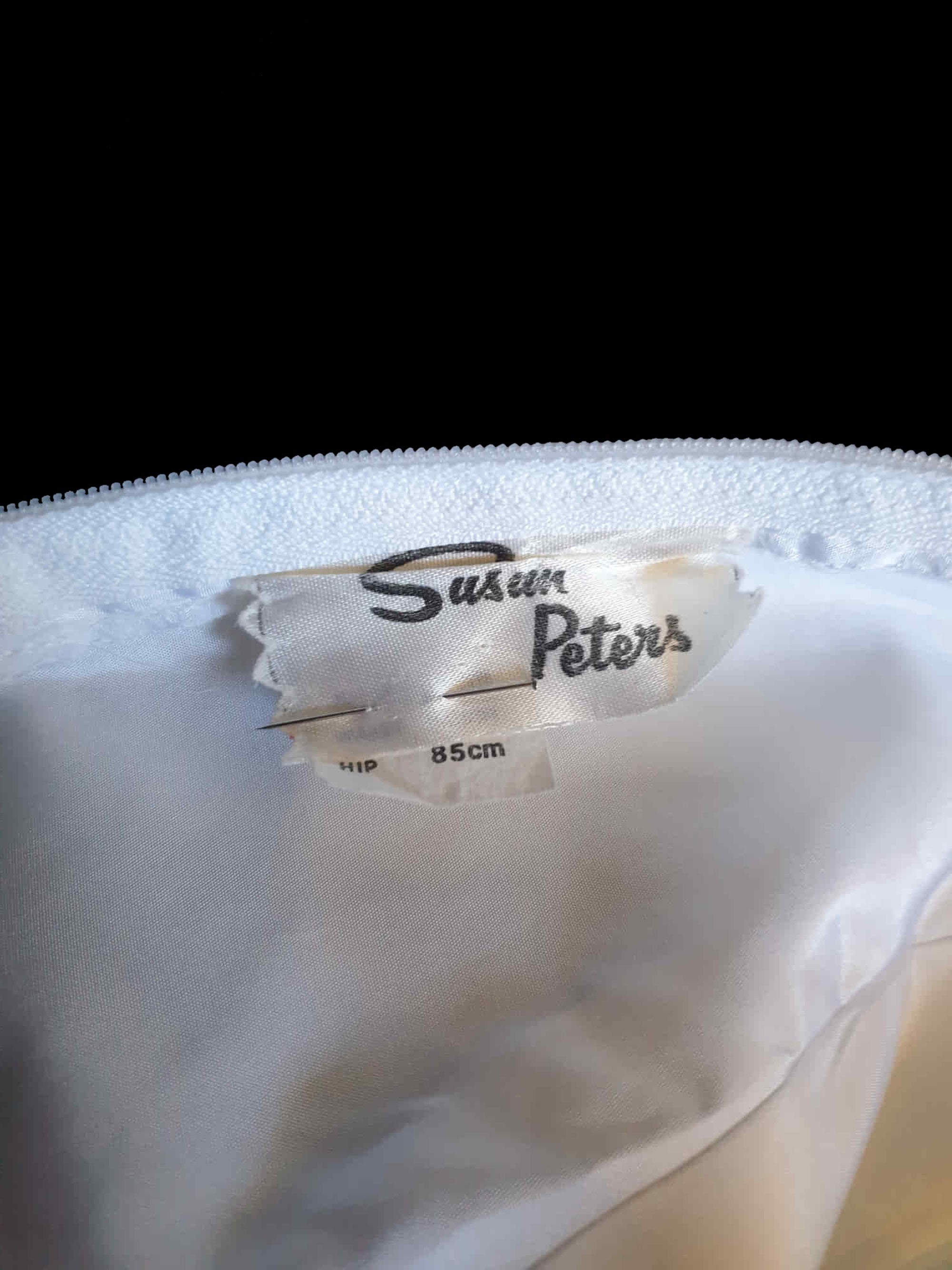 1980s white balloon sleeve wedding or prom dress by Susan Peters - Extra Small