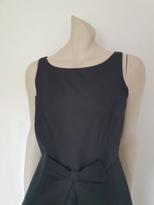 Black cocktail dress with bow by laura ashley 2000s - Medium