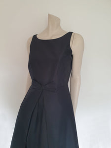 Black cocktail dress with bow by laura ashley 2000s - Medium