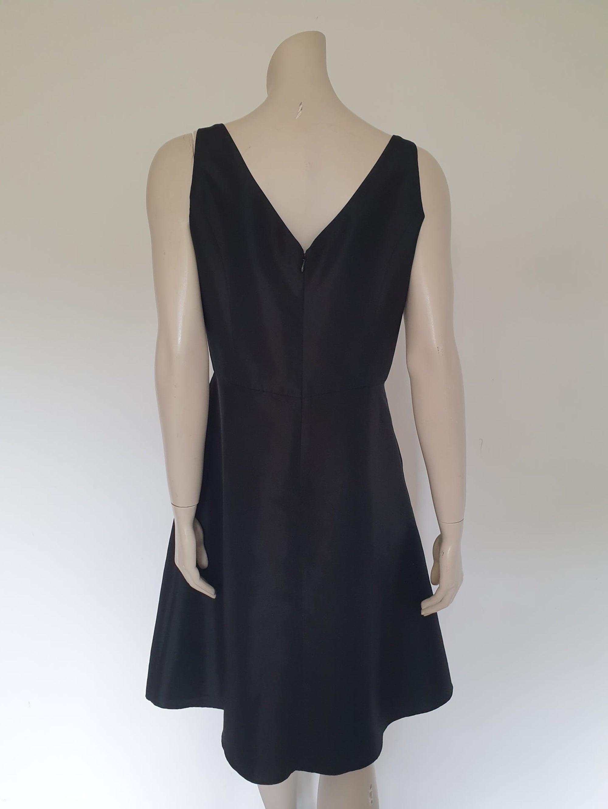 Black cocktail dress with bow by laura ashley 2000s - Medium