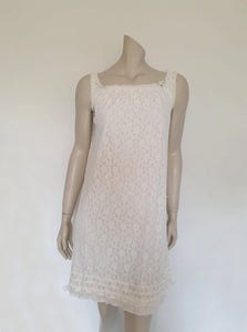 1960s vintage knee length white lace nightgown by St Mark - Extra Small