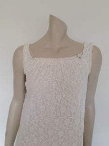 1960s vintage knee length white lace nightgown by St Mark - Extra Small