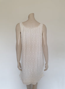 1960s vintage knee length white lace nightgown by St Mark - Extra Small