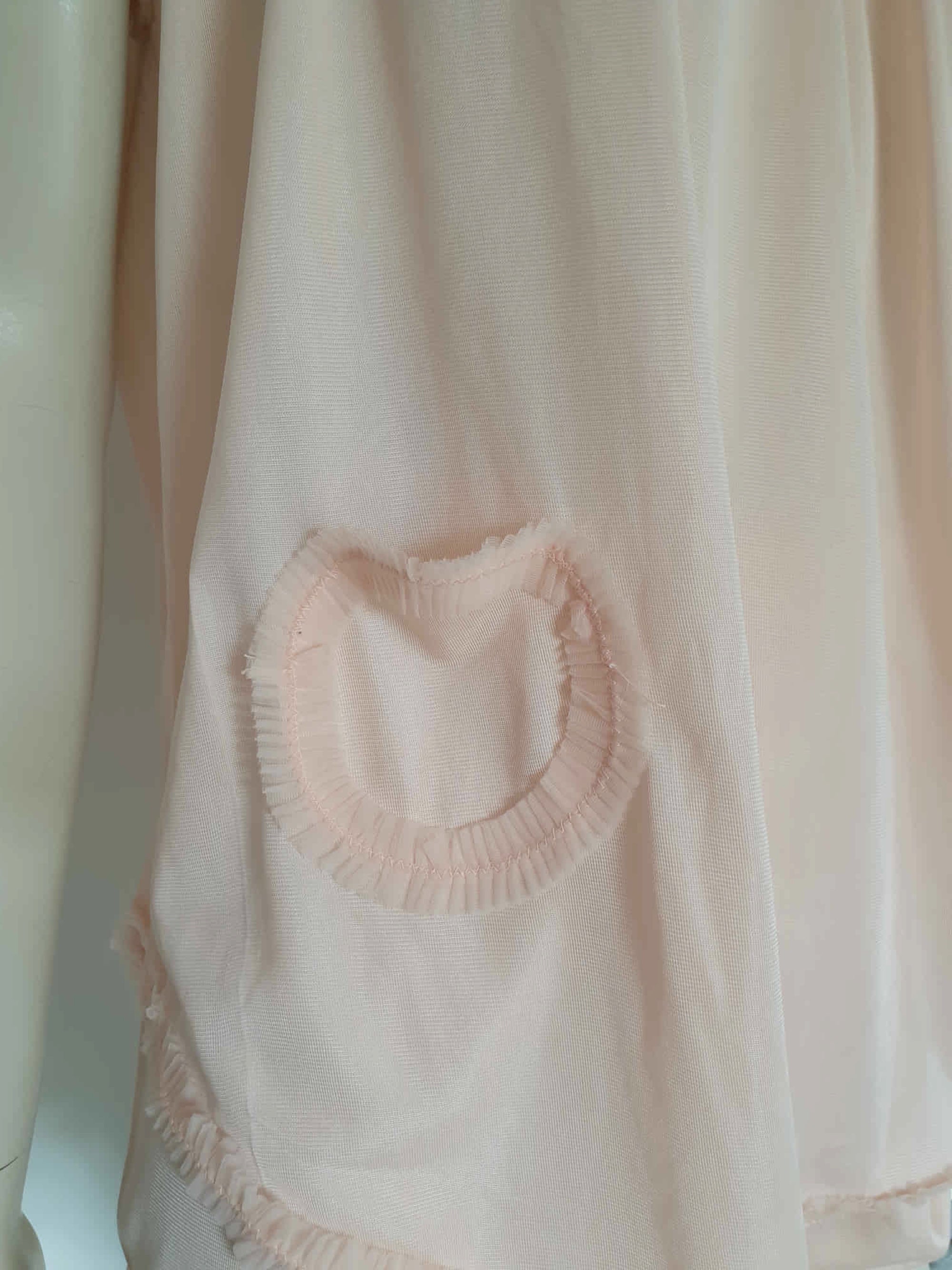 vintage 1950s peach babydoll pyjamas with gauze yoke by Lizbeth - Small