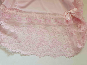 1950s-1960s Pink Half Slip With Lacy Border - Medium