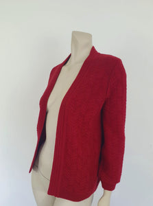 1980s Red Wool Cardigan Jacket by Counterparts - S